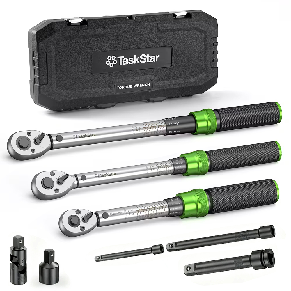 Torque Wrench Digital - TaskStar 3PCS Preset Click Torque Wrench