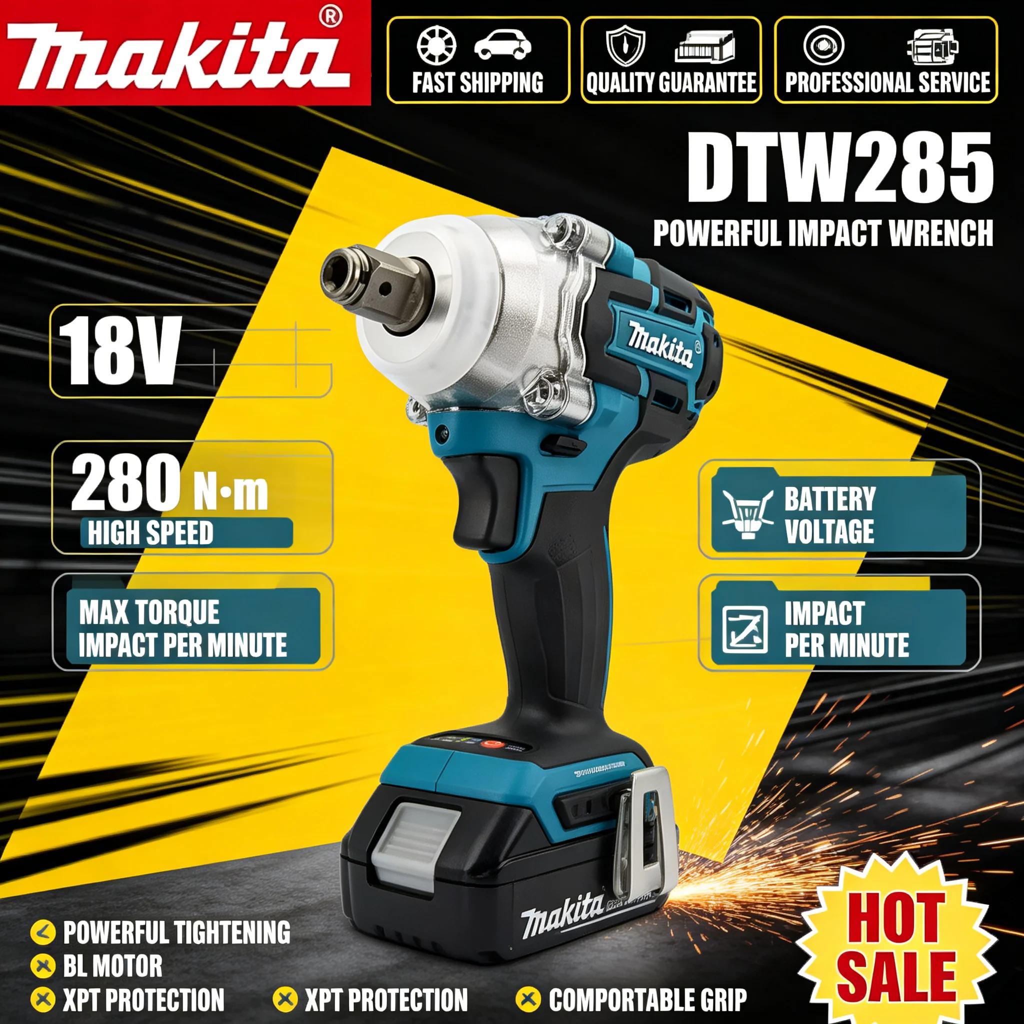 Makita DTW285 Brushless Impact - Torque Wrench Digital recension och pris